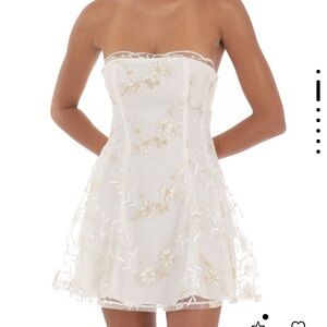 Lucy in the Sky White and gold Mini Dresses